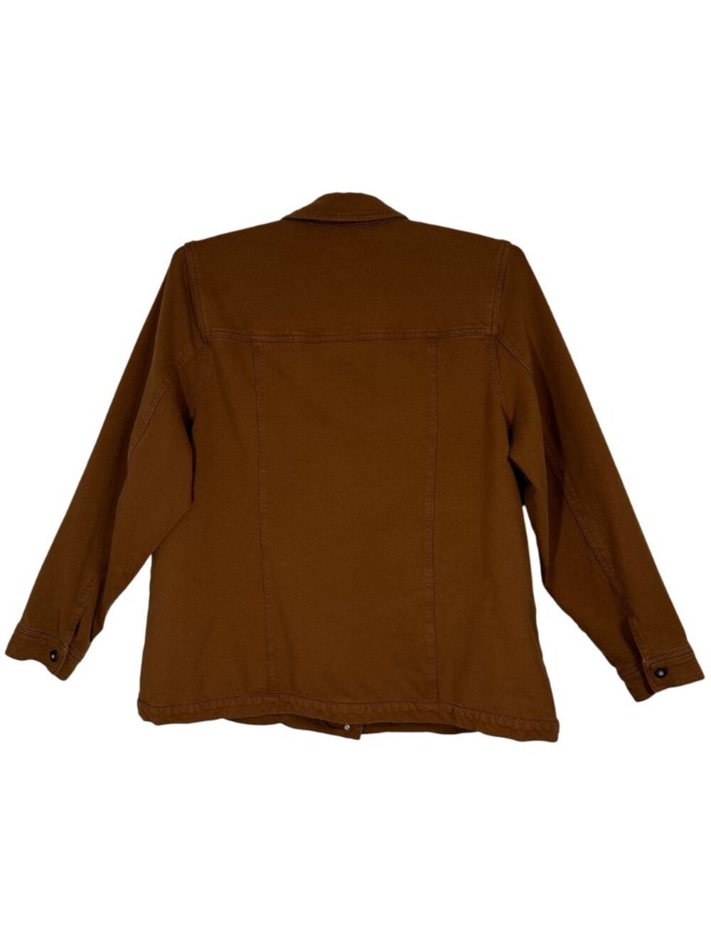Denim & Co. Womens Brown Bling Buttons Chore 4 Pocket Coat Jacket SZ 2X HTF - Picture 3 of 11